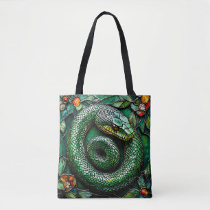 Grüne Schlange Stylische Schlange Tierprint Tasche
