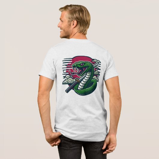 Grüne Schlange Tri-Blend Shirt (Rückseite voll)