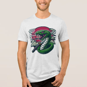Grüne Schlange Tri-Blend Shirt