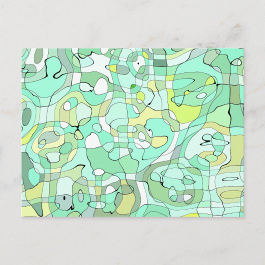 Grüne Schlängellinien Postkarte (Vorderseite)