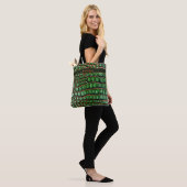 Grüne Schlangenhaut-Muster Moderne Monogramm-Tasch Tasche (Am Model)
