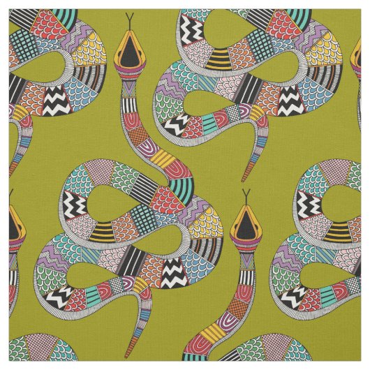 Grüne Schlangenkraut Stoff (Muster)