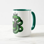 Grüne Schlangenkronen-Kaffeetasse Tasse (VorderseiteRechts)