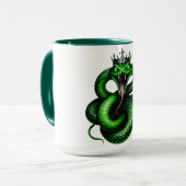 Grüne Schlangenkronen-Kaffeetasse Tasse (Vorderseite Links)