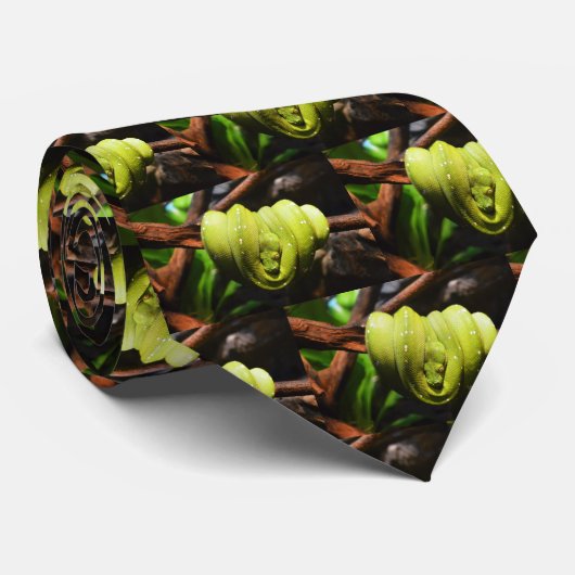 Grüne Schlangenmode Krawatte (Gerollt)