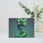 Grüne Schlangenpostkarten Postkarte (Stehend Vorderseite)