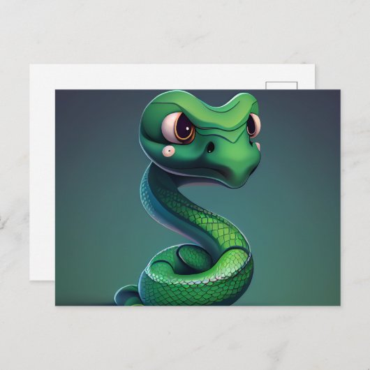Grüne Schlangenpostkarten Postkarte (Vorne/Hinten)