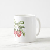 Grüne Schleife Rote Erdbeeren Obst Kaffeetasse (VorderseiteRechts)