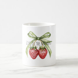 Grüne Schleife Rote Erdbeeren Obst Kaffeetasse