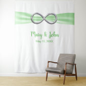 Grüne Schleife Silber Unendlichkeit Hochzeitsgesch Wandteppich (Beispiel)