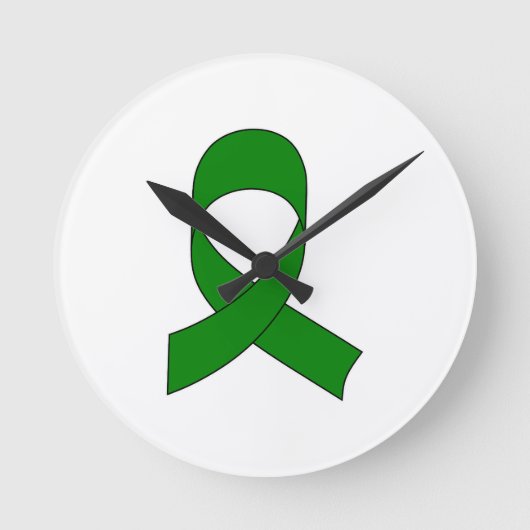 Grüne Schleife Zeichne Runde Wanduhr (Vorderseite)