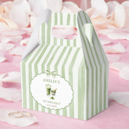Grüne Schleifenstreifen Matcha Geburtstag Geschenkschachtel