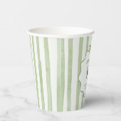 Grüne Schleifenstreifen Matcha Geburtstag Pappbecher (Rechts)