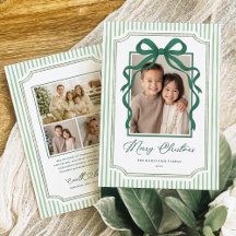 Grüne Schleifenstreifen-Weihnachtsfoto