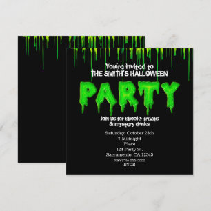 Grüne-Schleim-Spaß-Halloweenparty-Einladungen Einladung