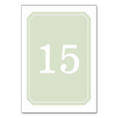 Grüne, schlicht elegante Tischkarte Tischnummer (Rückseite)