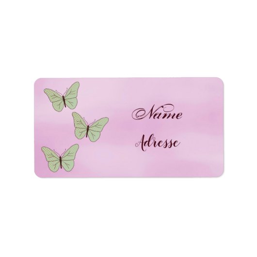 Grüne Schmetterlinge, Adressaufkleber (Vorne)