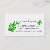 Grüne Schmetterlinge, Beautician, Schönheitssalon Visitenkarte (Rückseite)