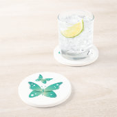 Grüne Schmetterlinge Getränkeuntersetzer (Seite)