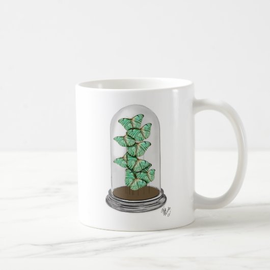 Grüne Schmetterlinge in Bell Jar 2 Kaffeetasse (Rechts)