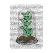 Grüne Schmetterlinge in Bell Jar 2 Magnet (Vertikal)