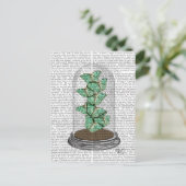 Grüne Schmetterlinge in Bell Jar 2 Postkarte (Stehend Vorderseite)