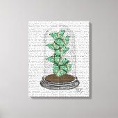 Grüne Schmetterlinge in Bell Jar Leinwanddruck (Vorderseite)
