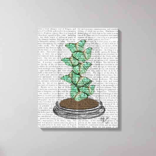 Grüne Schmetterlinge in Bell Jar Leinwanddruck (Vorderseite)