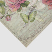 Grüne Schmetterlinge in einem Rosenparadies Seidenpapier (Ausschnitt)