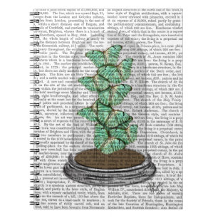 Grüne Schmetterlinge in Glasglocke 2 Notizblock