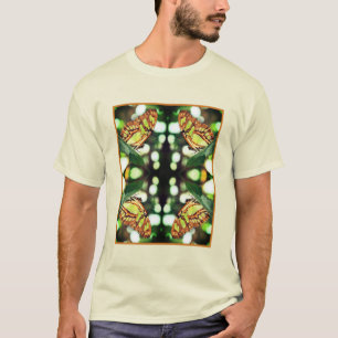 Grüne Schmetterlinge Posen Abstrakt T-Shirt