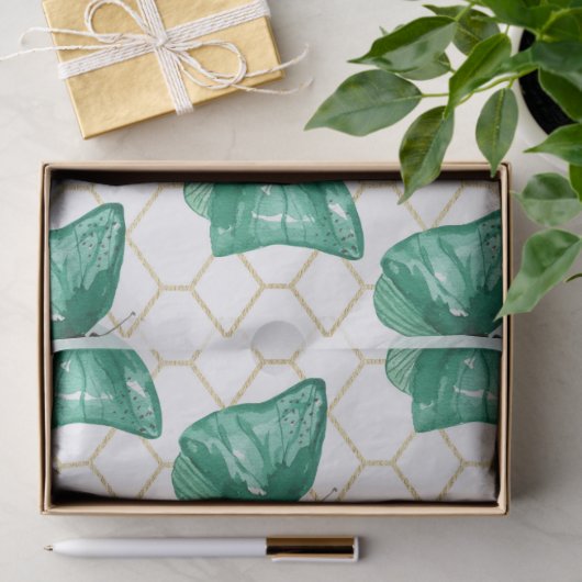 Grüne Schmetterlinge Seidenpapier (Geschenk)