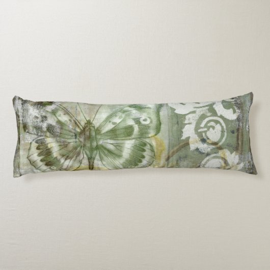 Grüne Schmetterlings-Einfügung mit Ironwork-Tor Seitenschläferkissen (Rückseite)