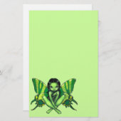 "Grüne Schmetterlings-Fantasie-" Briefpapier (Vorne/Hinten)