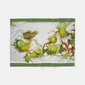 Grüne Schmetterlings-und Frucht-Fleece-Decke Fleecedecke (Vorderseite (Horizontal))