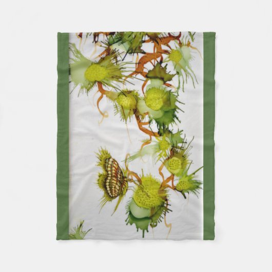 Grüne Schmetterlings-und Frucht-Fleece-Decke Fleecedecke (Vorderseite)