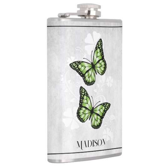 Grüne Schmetterlingsmaske Flachmann (Rechts)