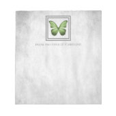 Grüne Schmetterlingsplatte Personalisiert Notepad Notizblock (Vorderseite)