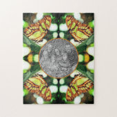 Grüne Schmetterlingsrahmen schaffen Ihr eigenes Fo Puzzle (Vertikal)