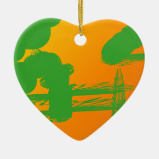 grüne Schmuckstücke in Orange Keramikornament