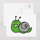 Grüne Schnecke Postkarte (Vorne/Hinten)