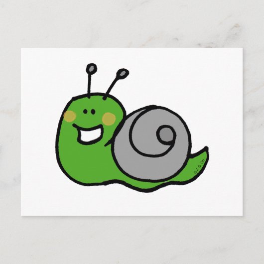 Grüne Schnecke Postkarte (Vorderseite)