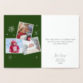 Grüne Schneeflocke | 3 Foto Weihnachtskarte Folienkarte (Innenseite)