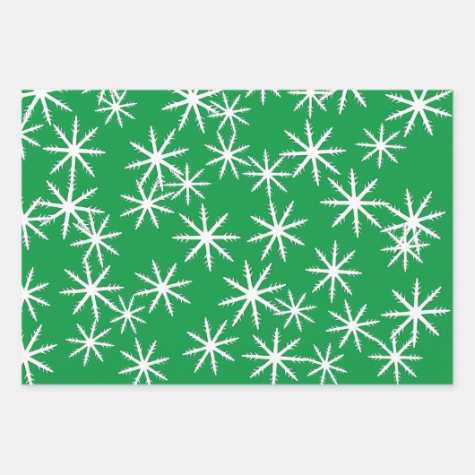 Grüne Schneeflocke Geschenkpapier Set (Vorderseite 2)