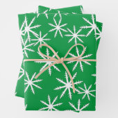 Grüne Schneeflocke Geschenkpapier Set (Beispiel)