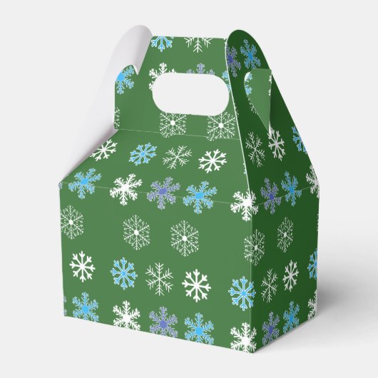 Grüne Schneeflocke Geschenkschachtel (Vorderseite)