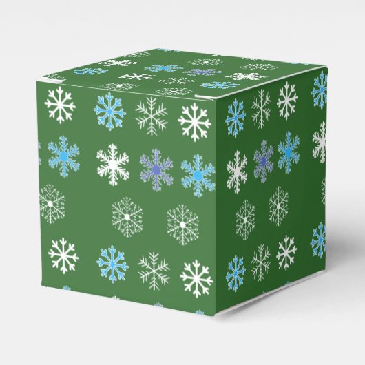 Grüne Schneeflocke Geschenkschachtel (Vorderseite)