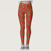 Grüne Schneeflocke Leggings (Vorderseite)