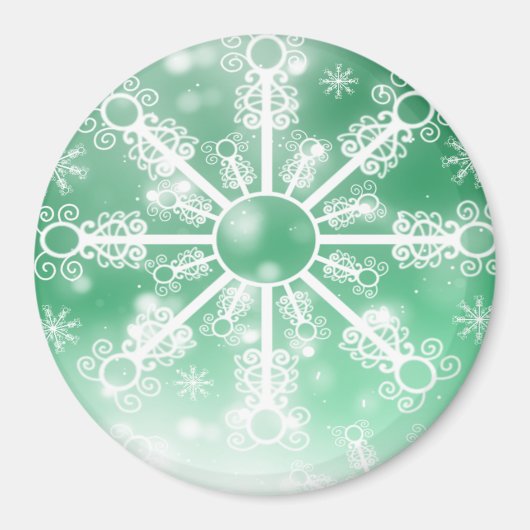 Grüne Schneeflocke Magnet (Vorne)
