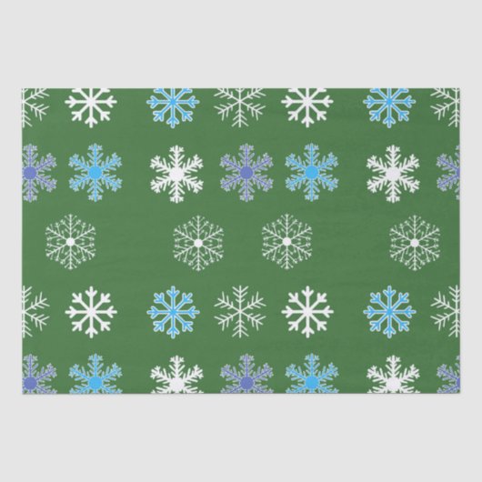 Grüne Schneeflocke Seidenpapier (Vorderseite)